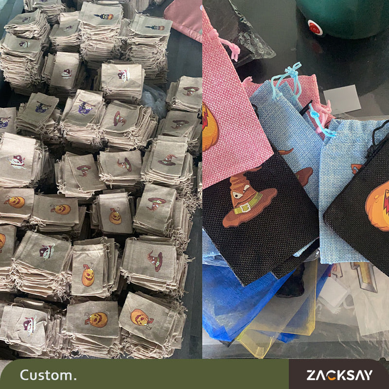 [50PCS]Halloween gift bag hemp drawstring bags